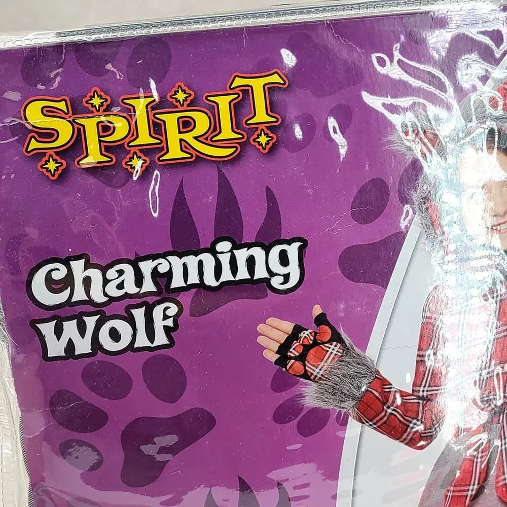 Spirit Halloween Charming Wolf Costume Kids Size Medium (8-10) NIB 01332436